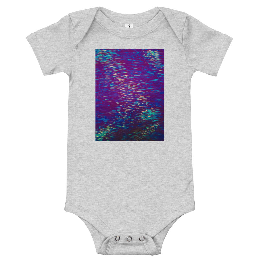 Fish Multicolor Purple Baby short sleeve one piece