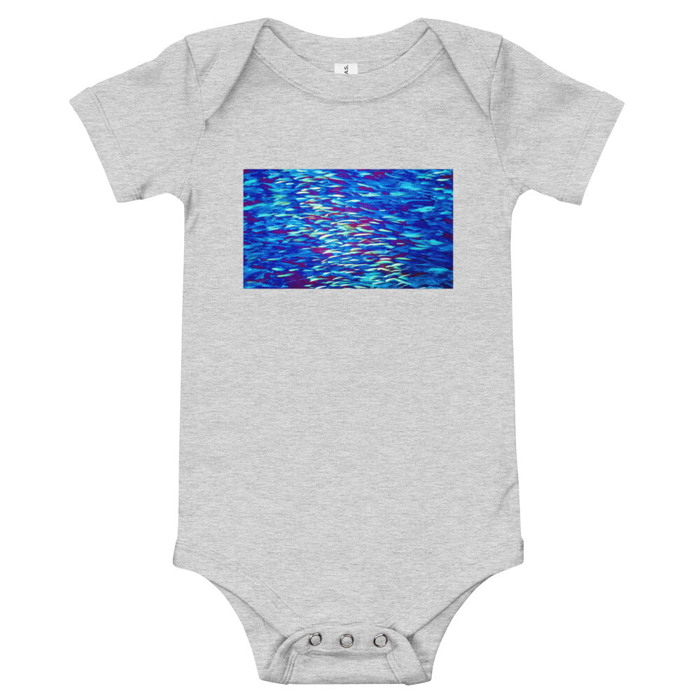 Fish Multicolor Blue Baby short sleeve one piece