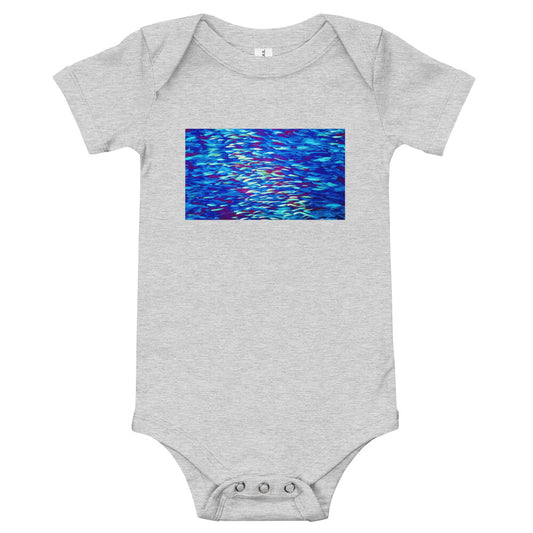 Fish Multicolor Blue Baby short sleeve one piece