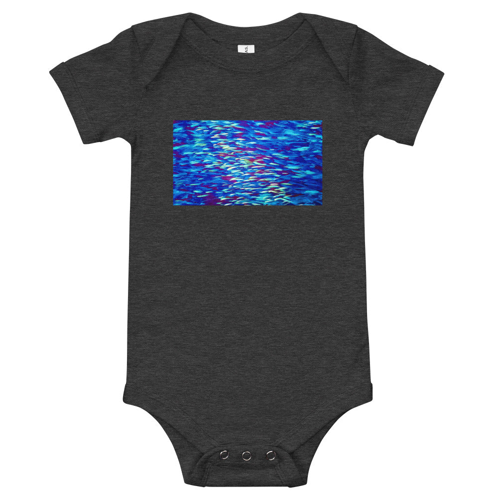 Fish Multicolor Blue Baby short sleeve one piece