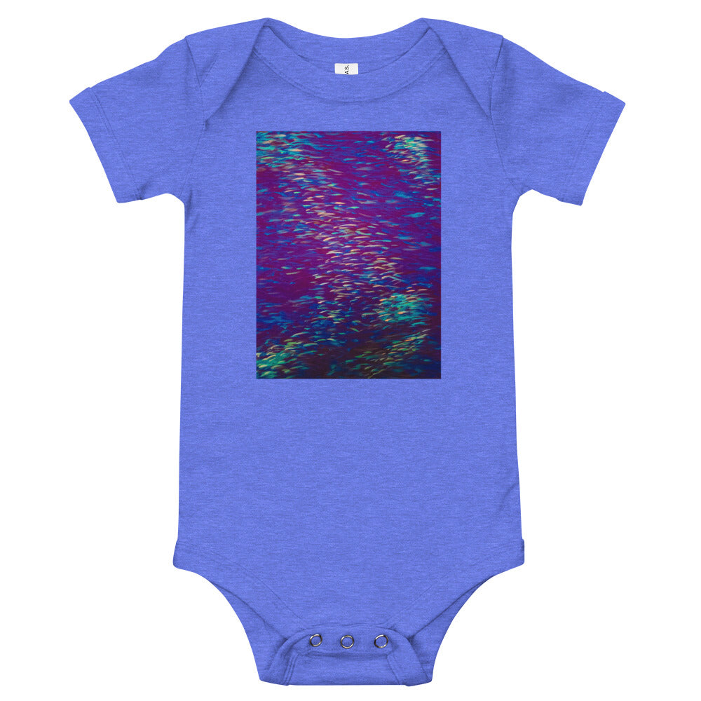 Fish Multicolor Purple Baby short sleeve one piece