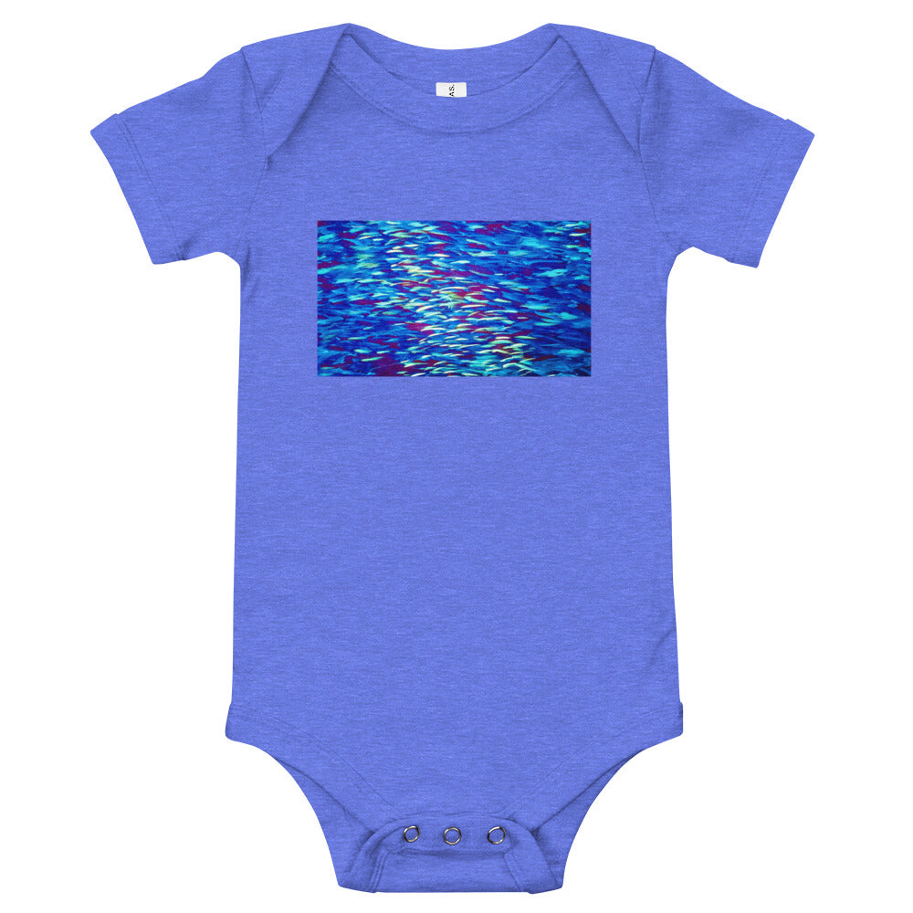 Fish Multicolor Blue Baby short sleeve one piece