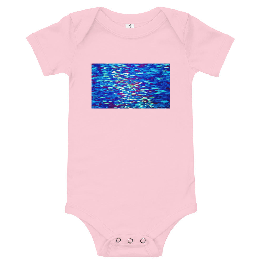 Fish Multicolor Blue Baby short sleeve one piece