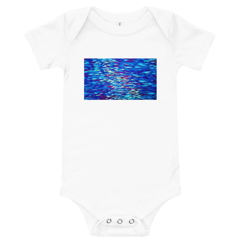 Fish Multicolor Blue Baby short sleeve one piece