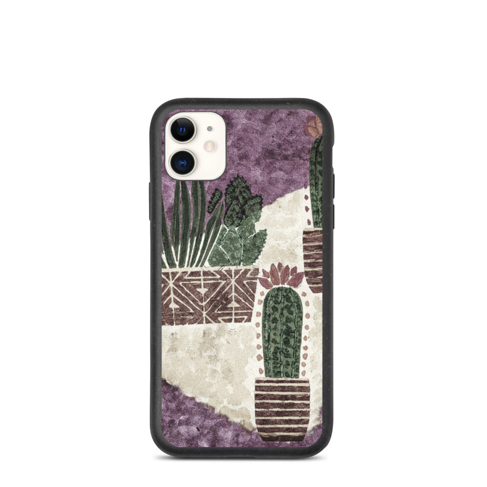 Cacti purple Biodegradable iphone case