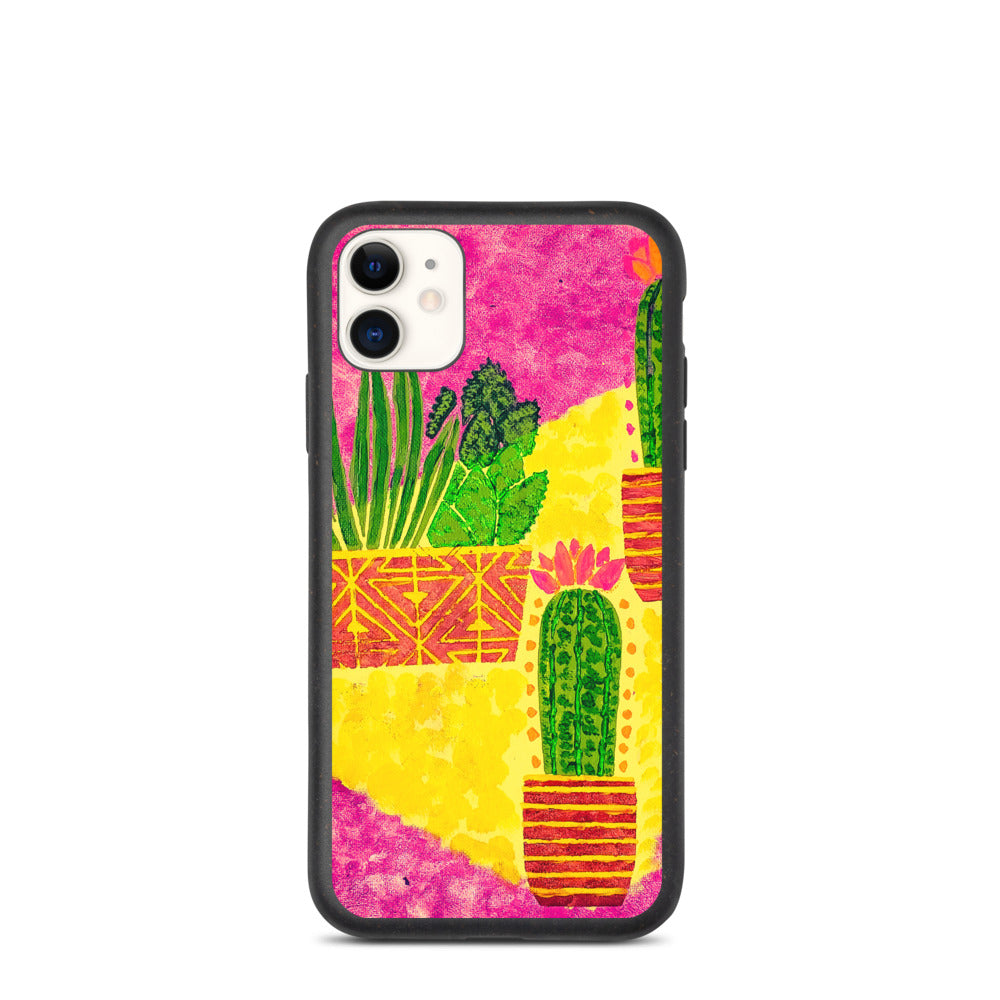 Cacti pink Biodegradable iphone case