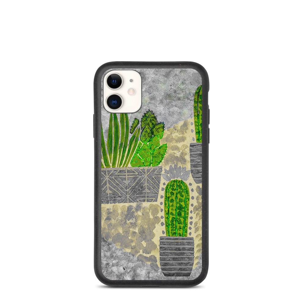 Cacti grey Biodegradable iphone case