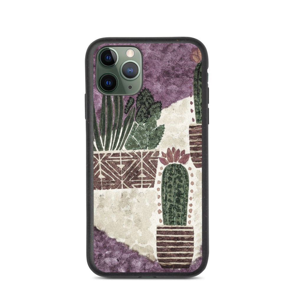 Cacti purple Biodegradable iphone case