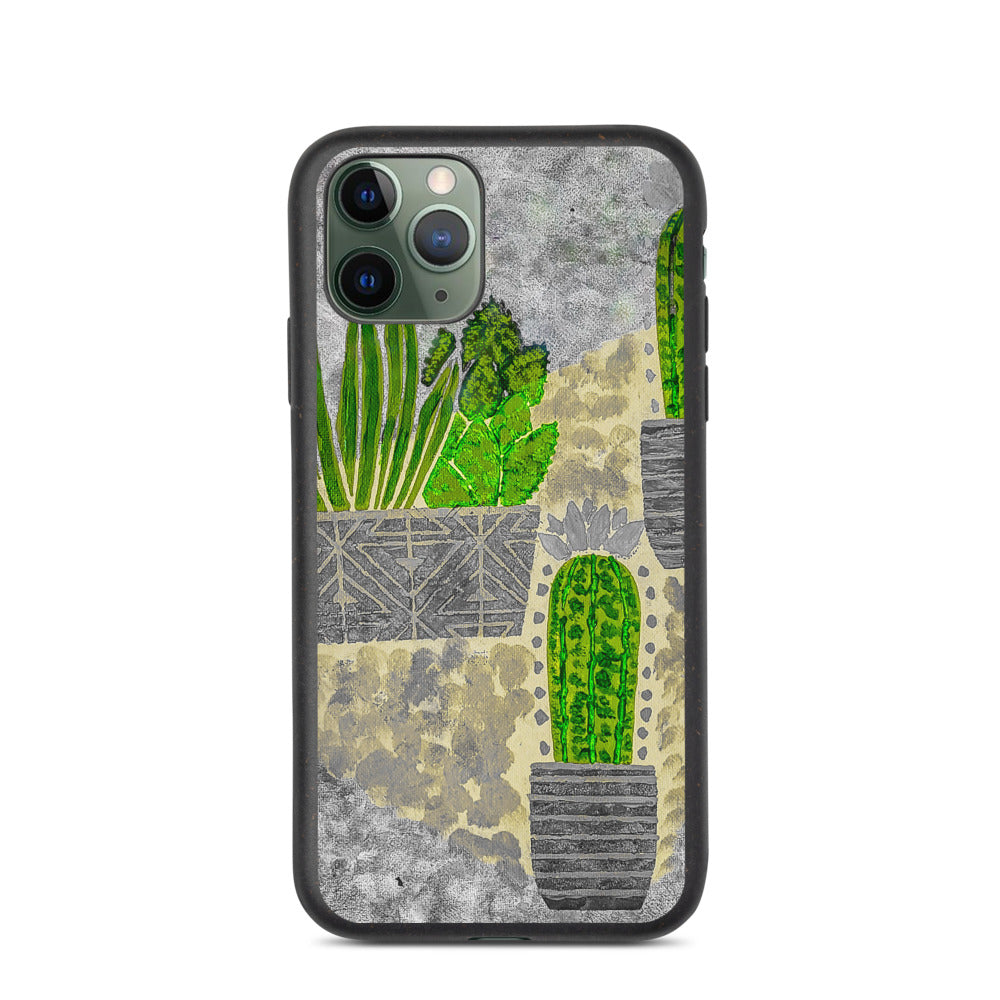 Cacti grey Biodegradable iphone case