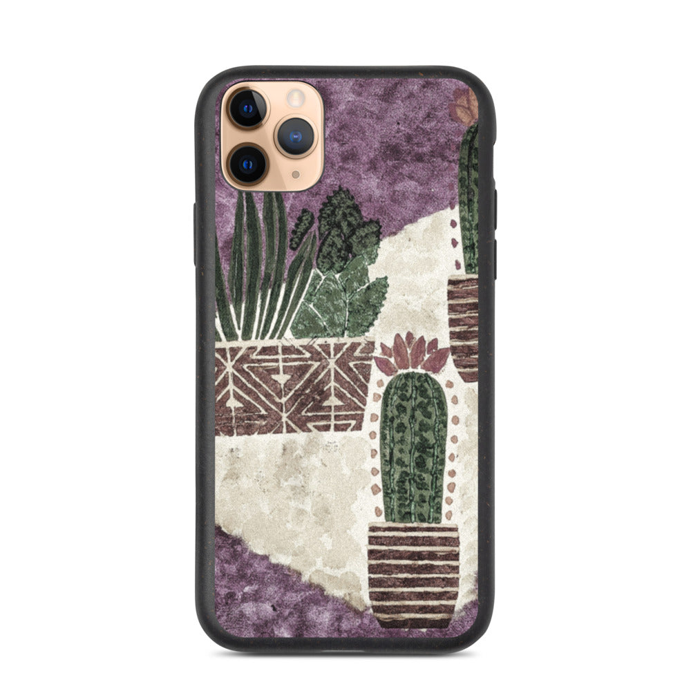 Cacti purple Biodegradable iphone case