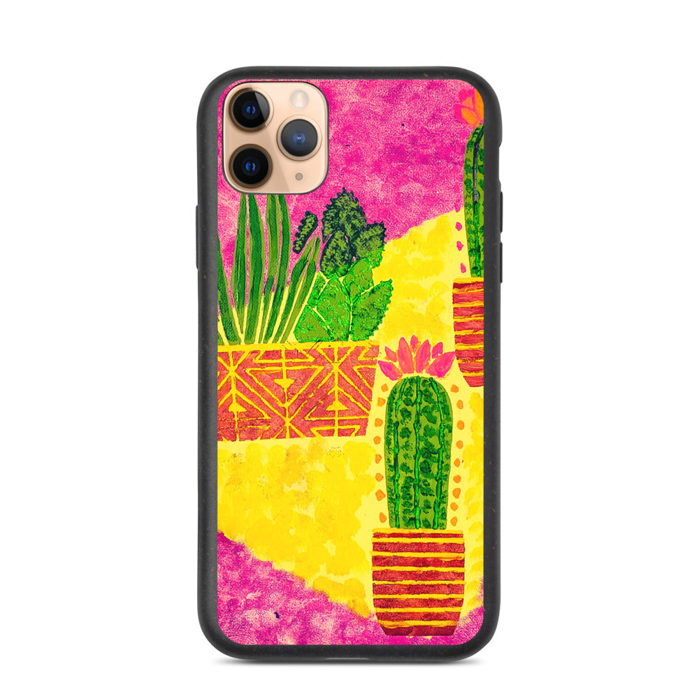 Cacti pink Biodegradable iphone case