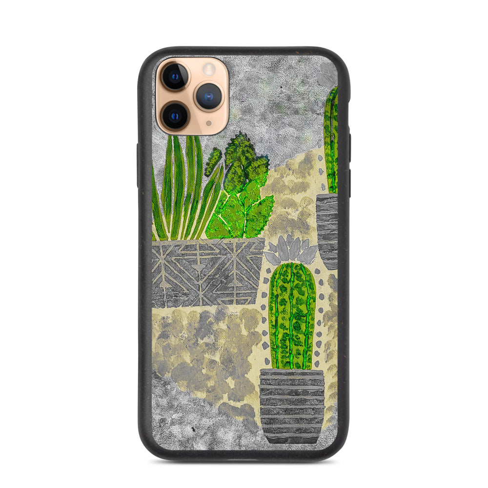 Cacti grey Biodegradable iphone case