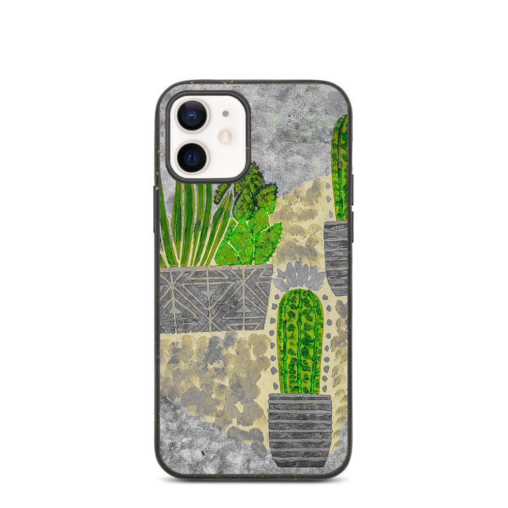 Cacti grey Biodegradable iphone case