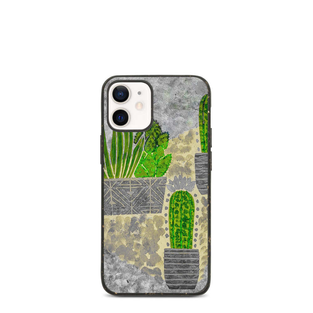 Cacti grey Biodegradable iphone case