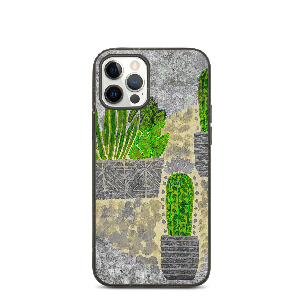 Cacti grey Biodegradable iphone case