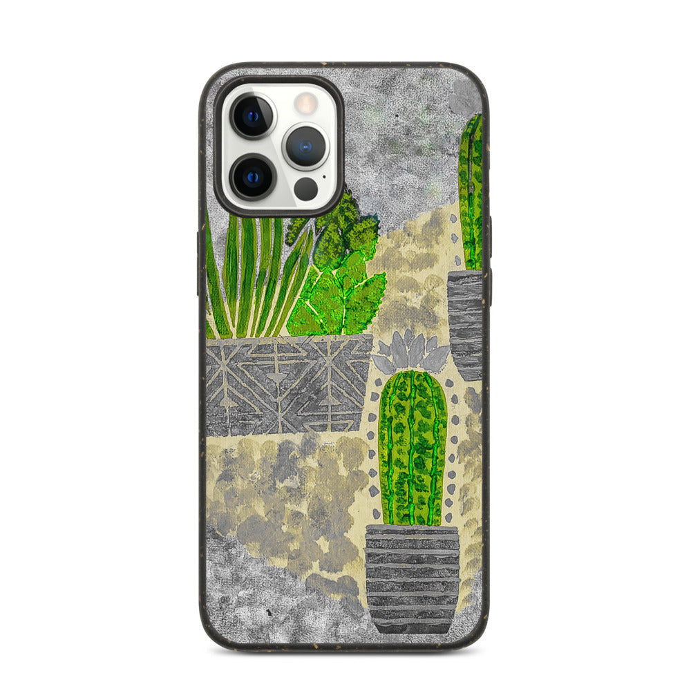 Cacti grey Biodegradable iphone case