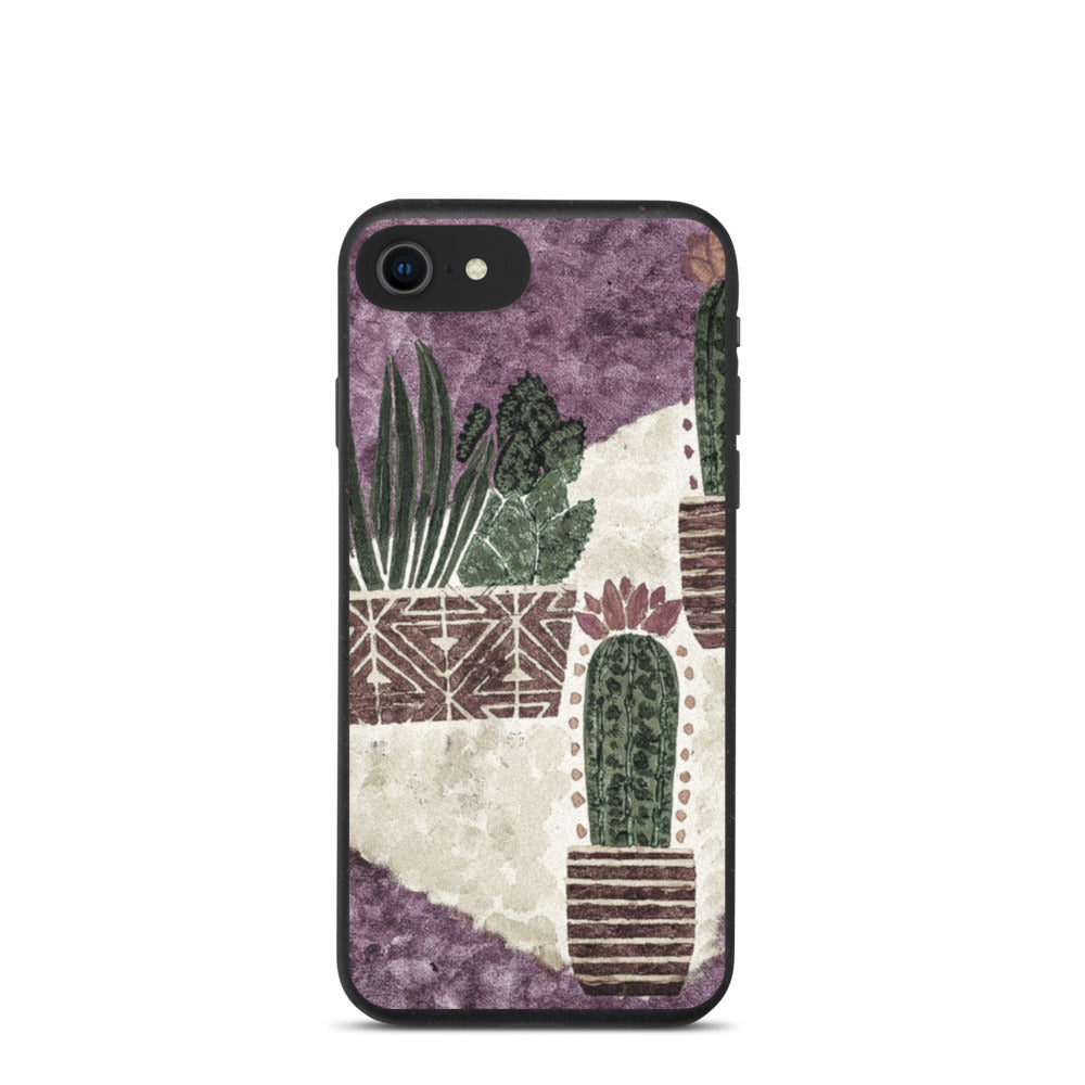 Cacti purple Biodegradable iphone case