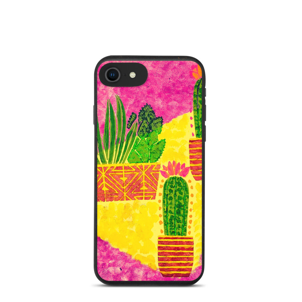 Cacti pink Biodegradable iphone case