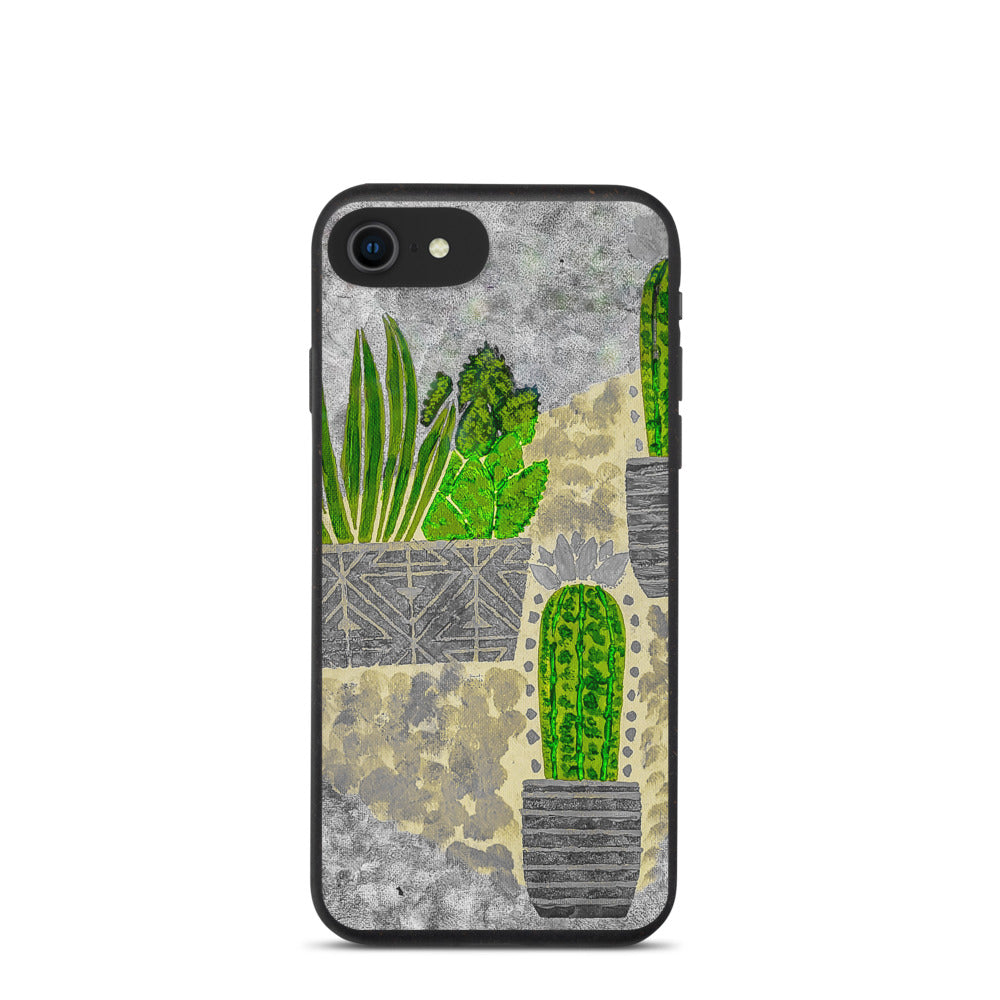 Cacti grey Biodegradable iphone case