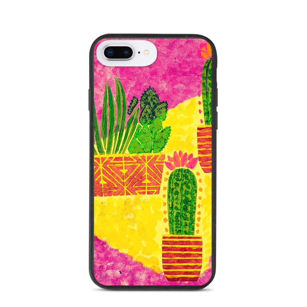 Cacti pink Biodegradable iphone case