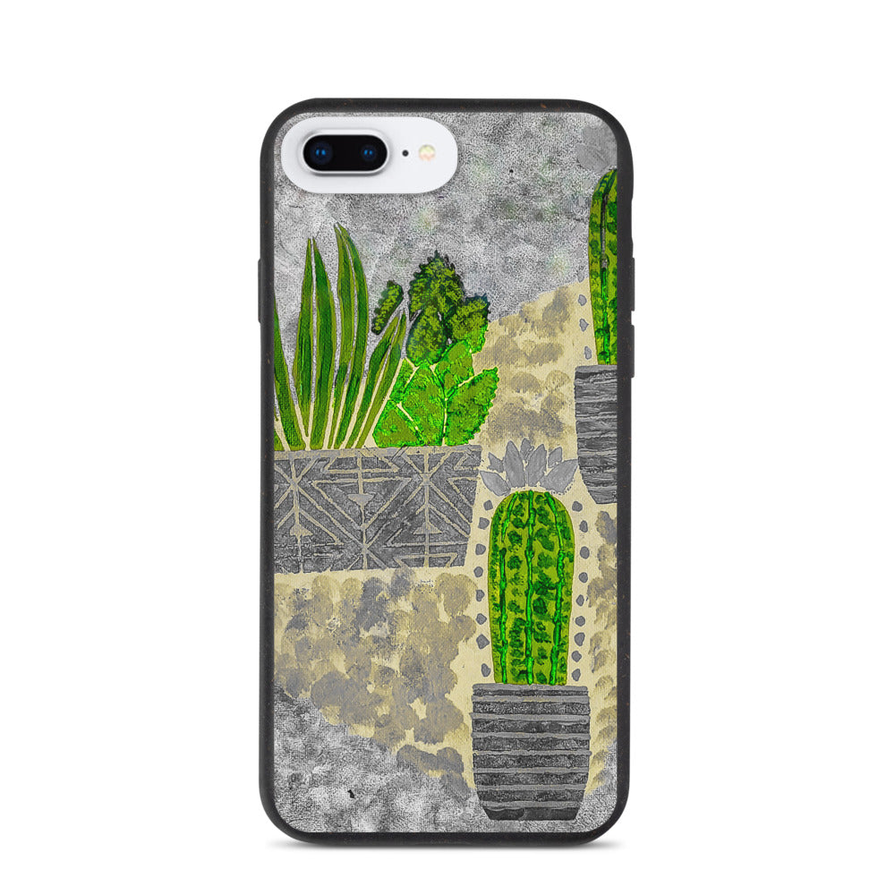 Cacti grey Biodegradable iphone case