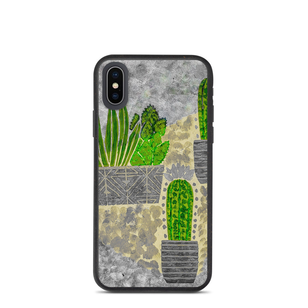 Cacti grey Biodegradable iphone case