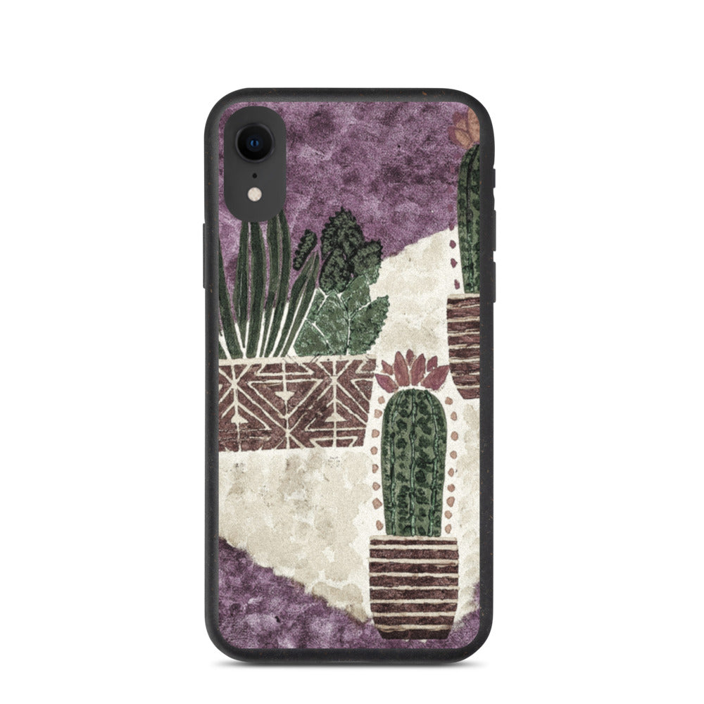 Cacti purple Biodegradable iphone case