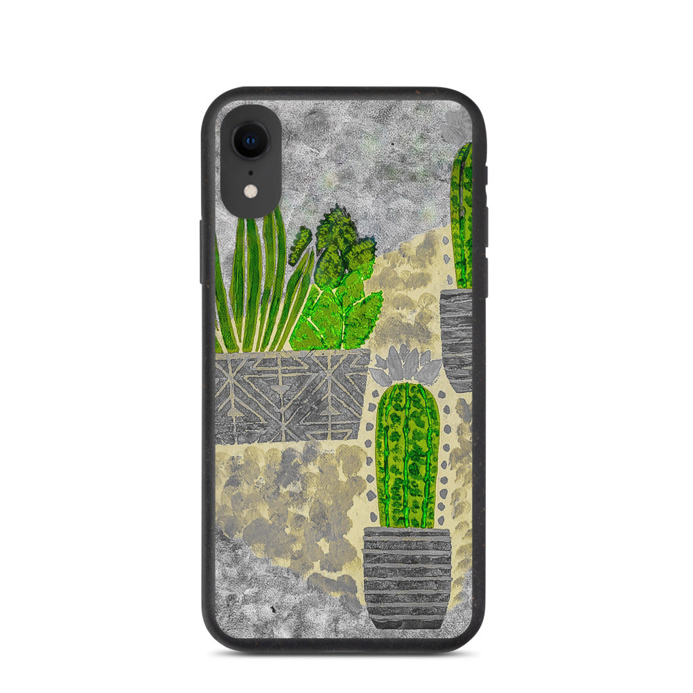 Cacti grey Biodegradable iphone case