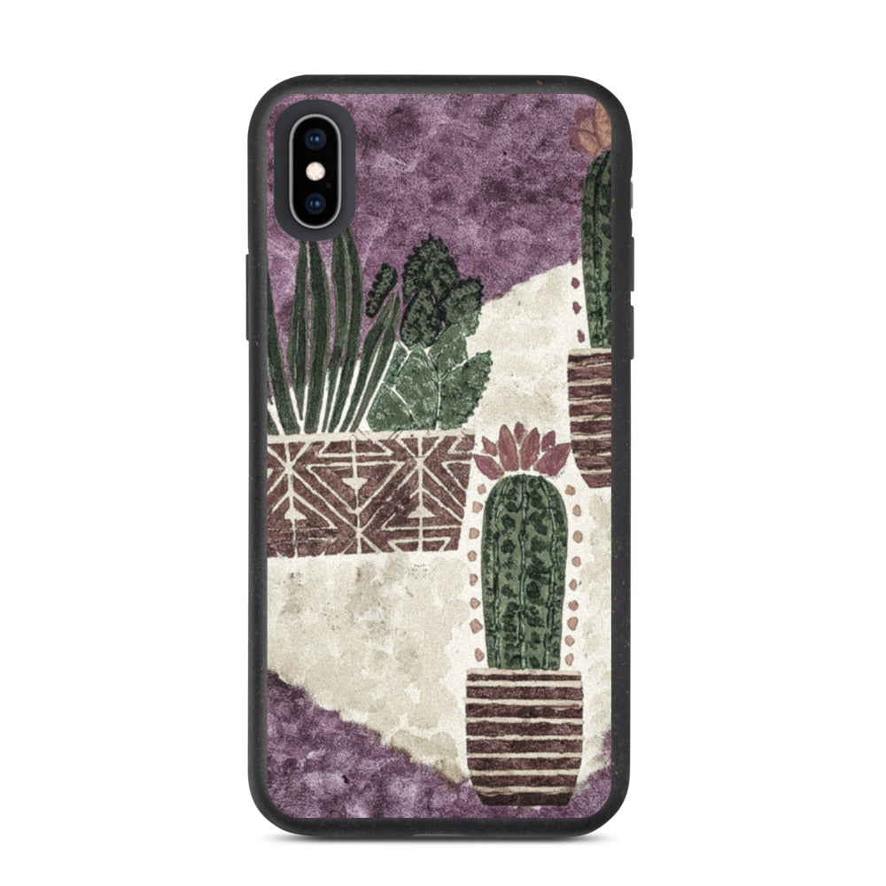 Cacti purple Biodegradable iphone case