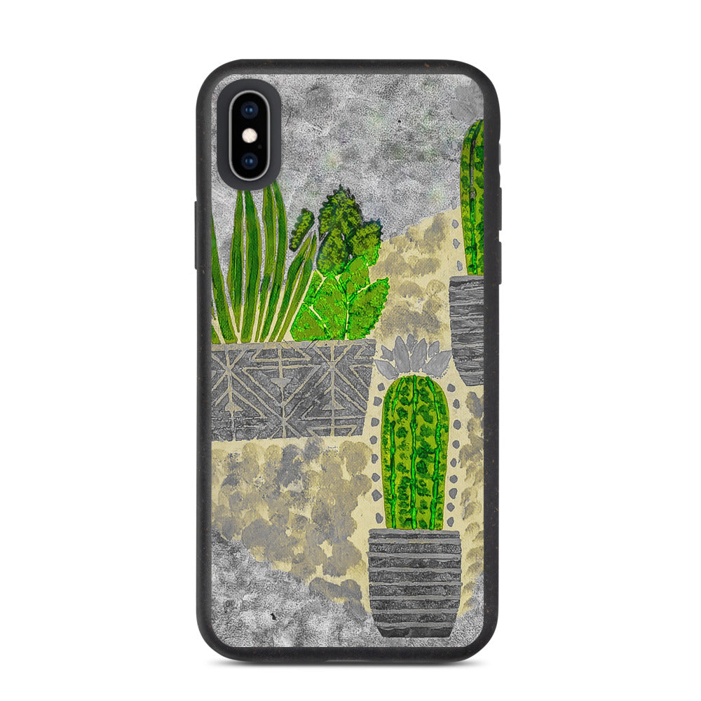 Cacti grey Biodegradable iphone case