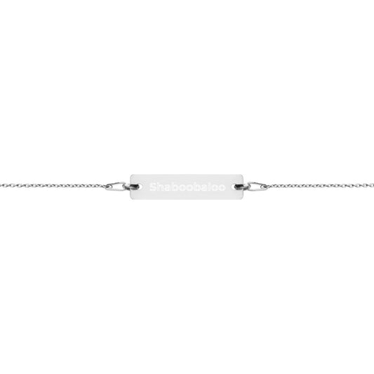 "Shaboobaloo " Engraved Silver Bar Chain Bracelet