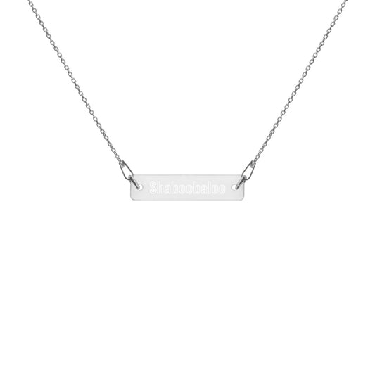 "Shaboobaloo" Engraved Silver Bar Chain Necklace