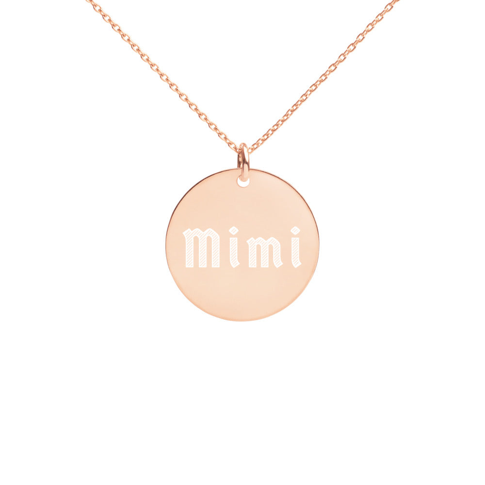 "Mimi" Engraved Silver Disc Necklace