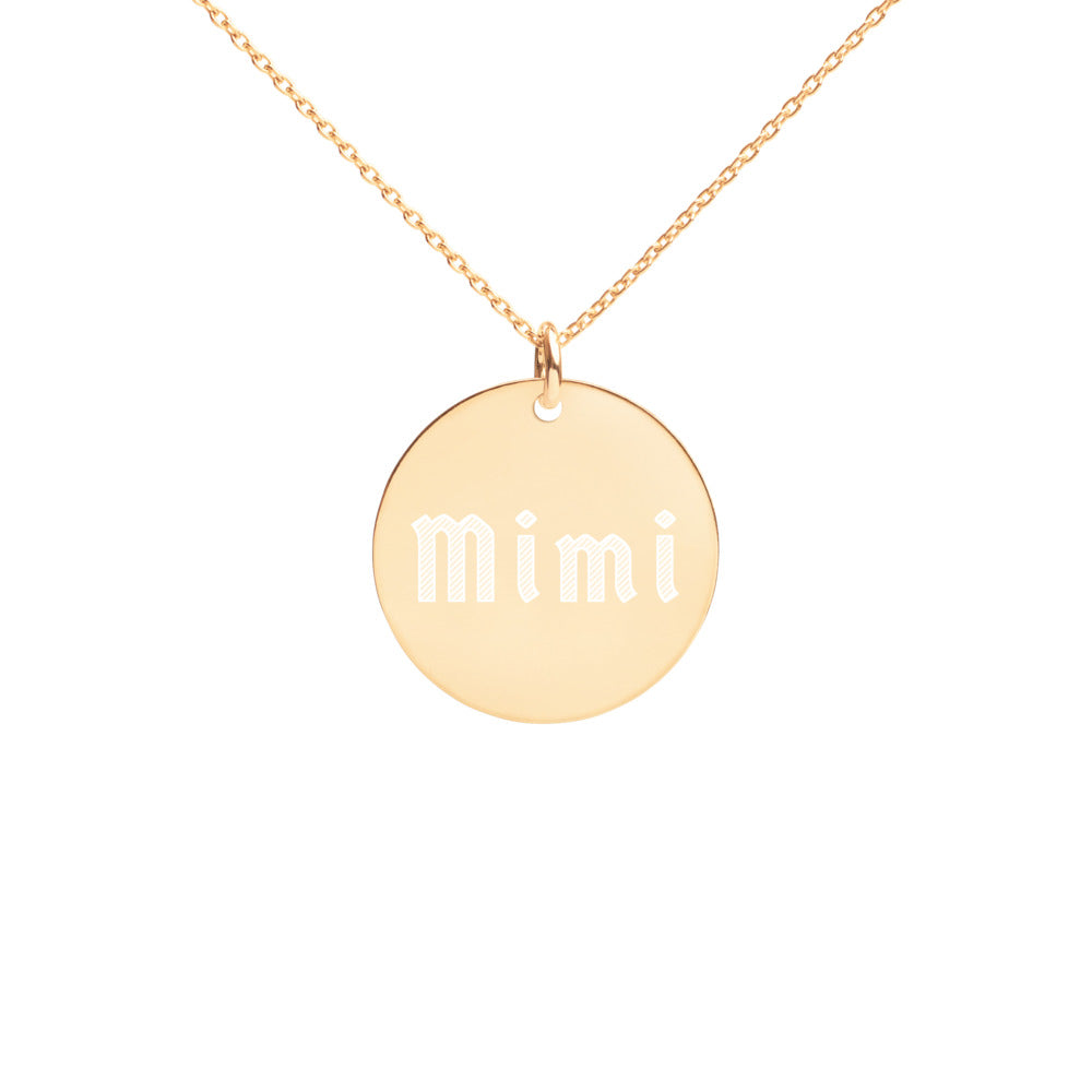 "Mimi" Engraved Silver Disc Necklace