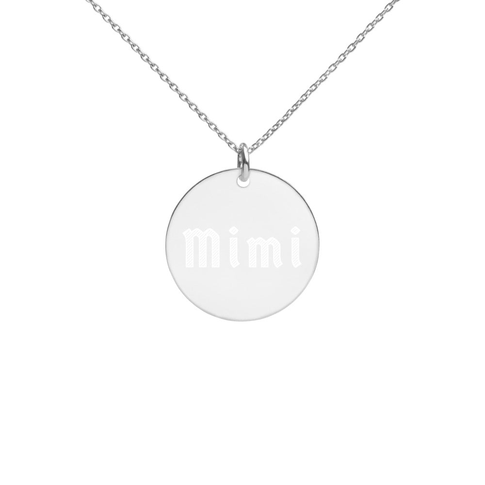 "Mimi" Engraved Silver Disc Necklace