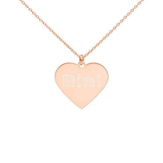 "Mimi" Engraved Silver Heart Necklace