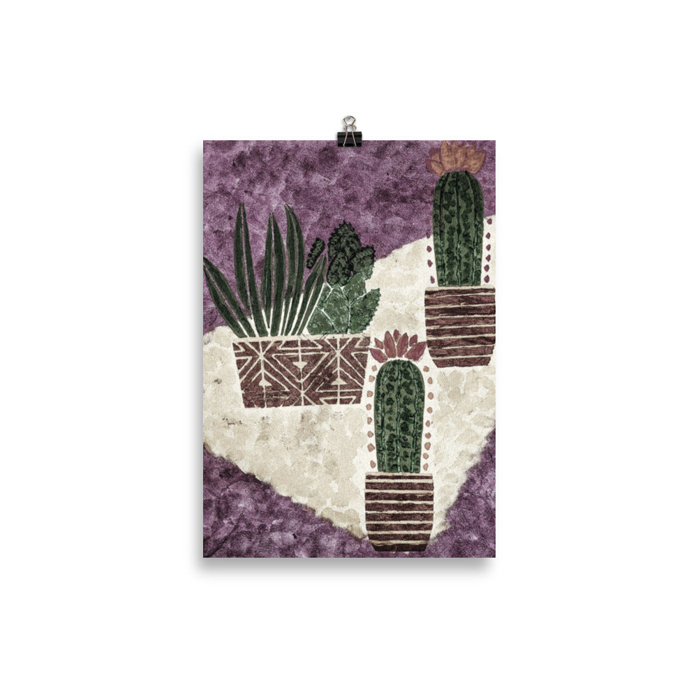 Cacti purple Poster