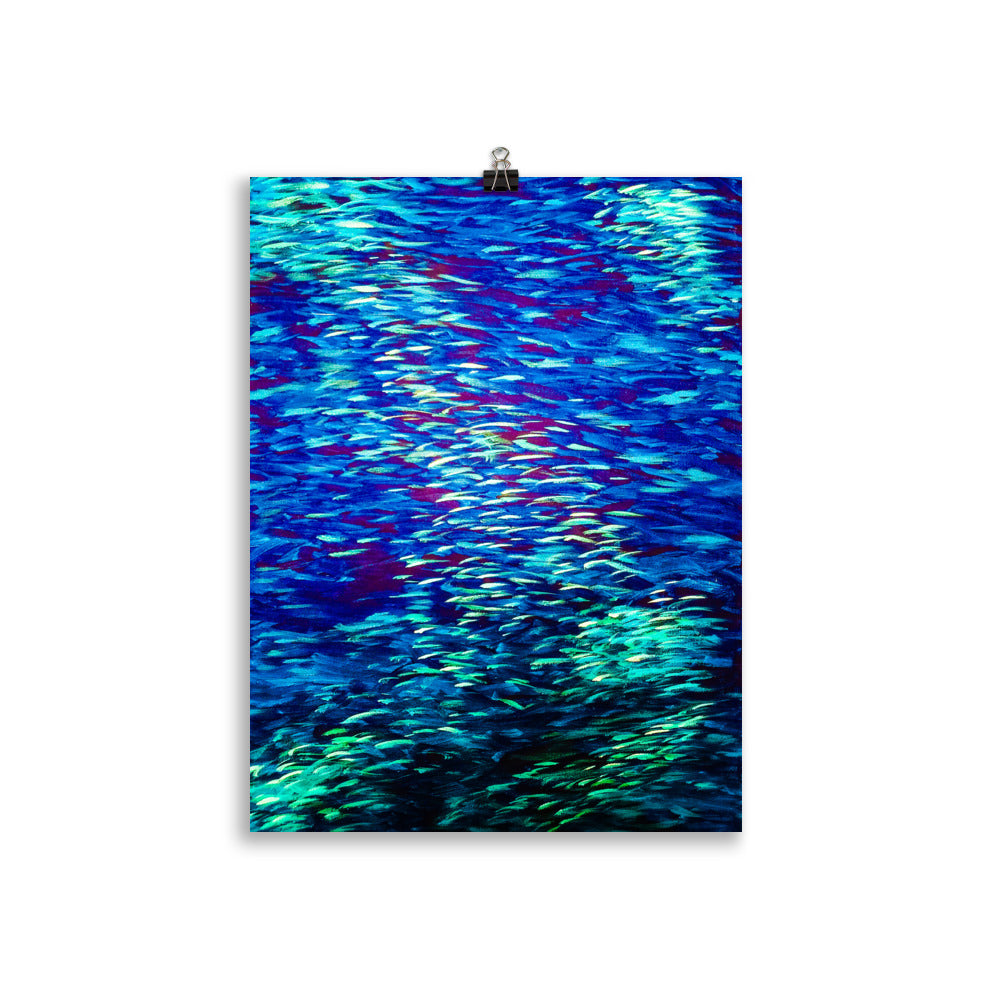 Fish Multicolor blue Poster