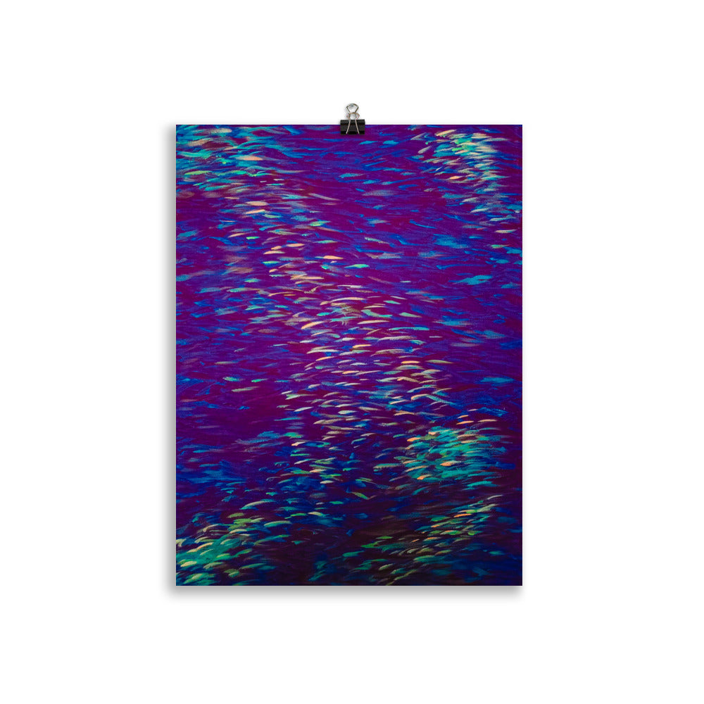 Fish Multicolor purple Poster