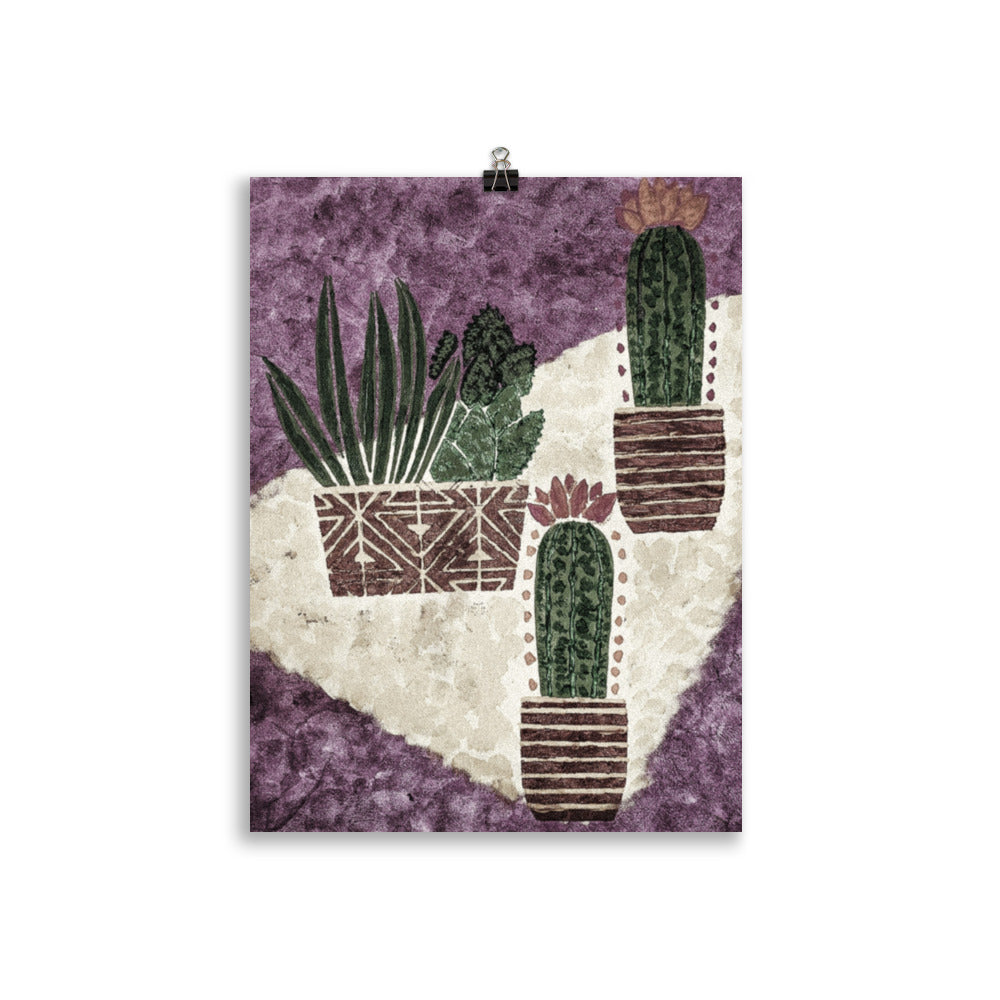 Cacti purple Poster