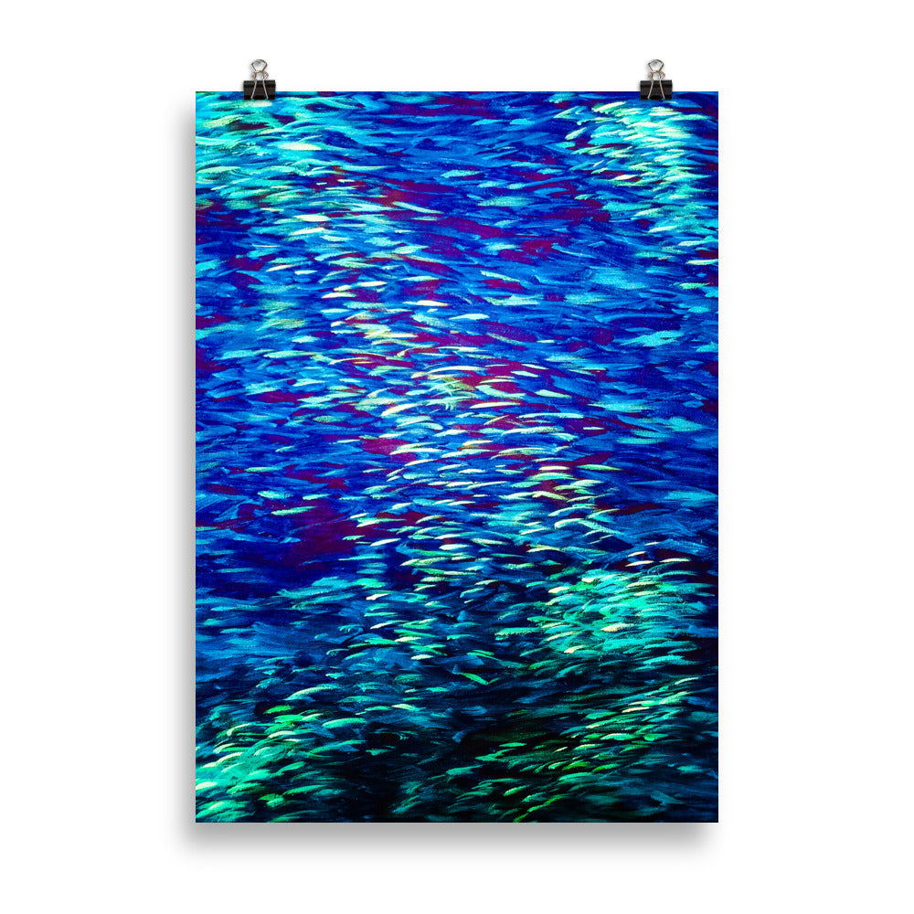 Fish Multicolor blue Poster