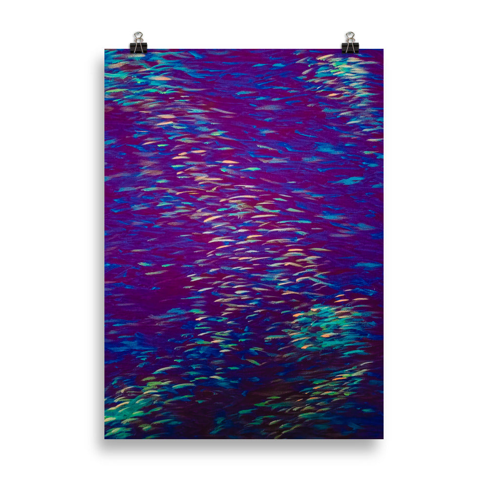 Fish Multicolor purple Poster