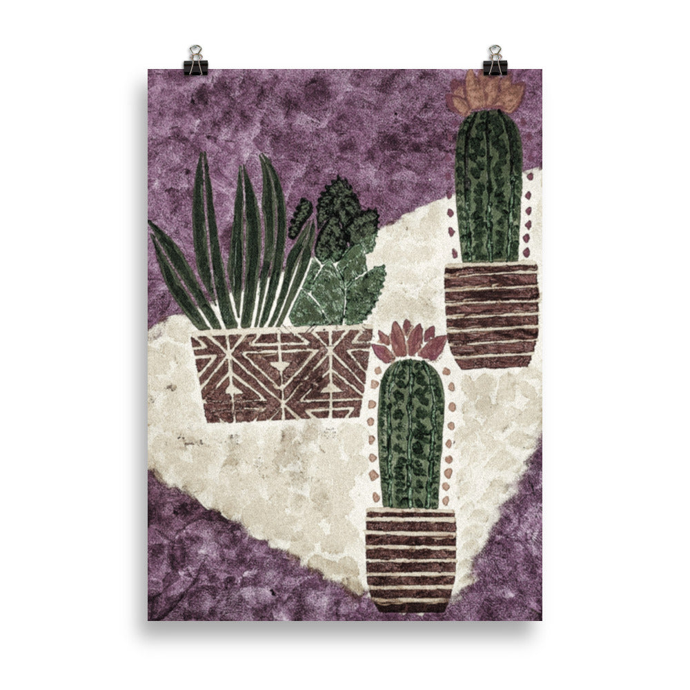 Cacti purple Poster