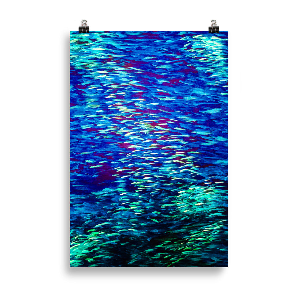 Fish Multicolor blue Poster