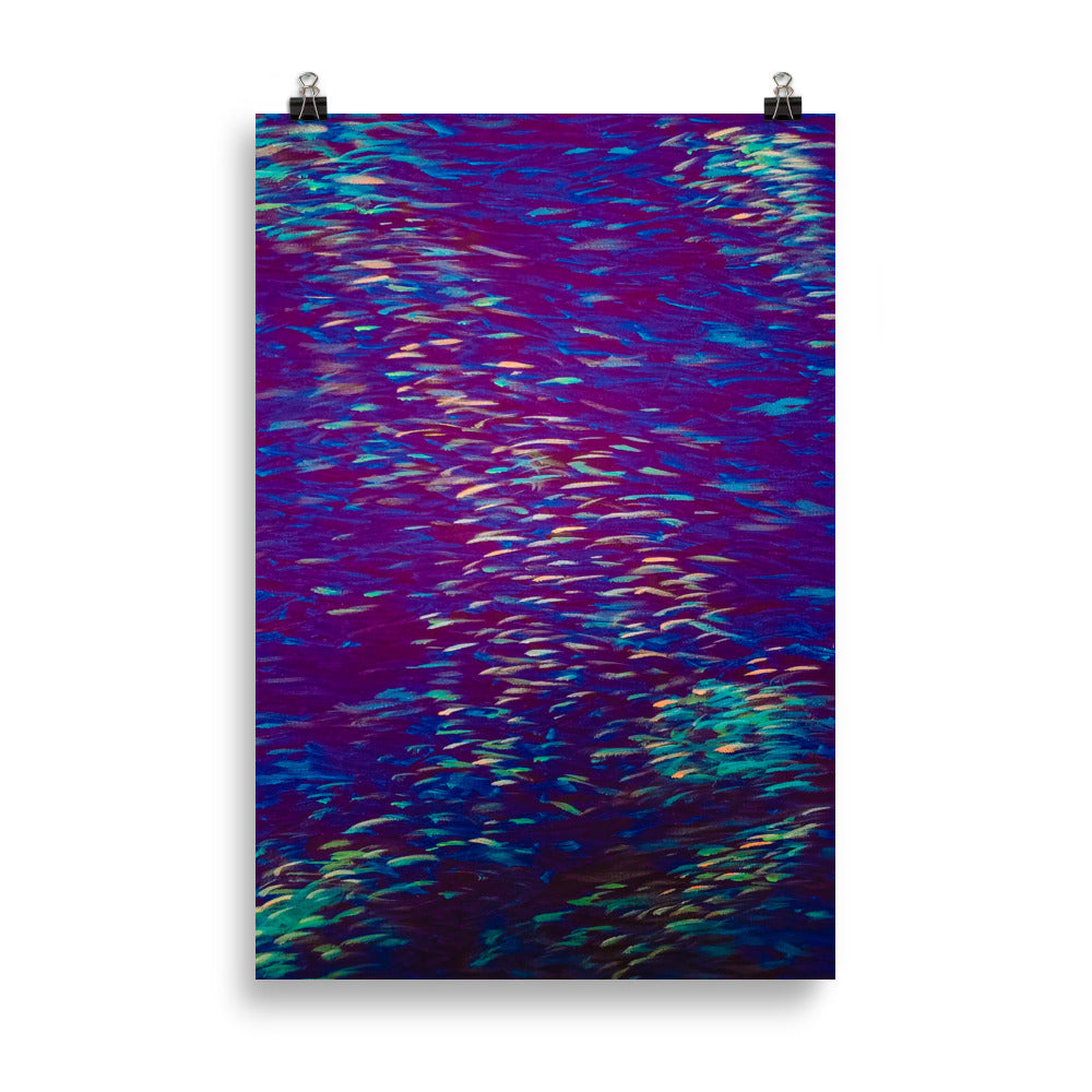 Fish Multicolor purple Poster