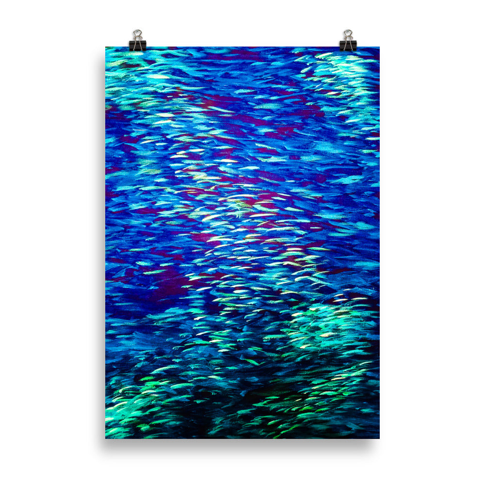 Fish Multicolor blue Poster