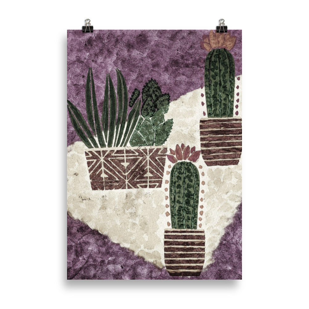 Cacti purple Poster