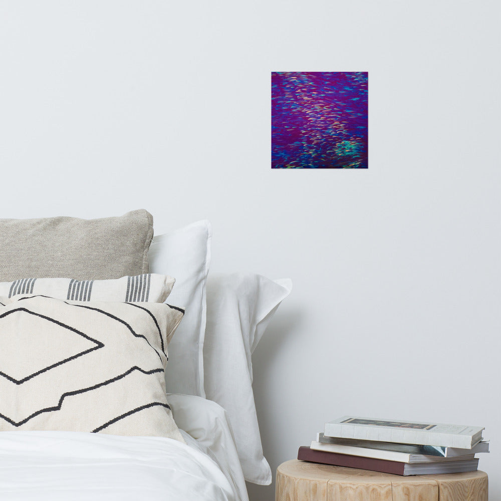 Fish Multicolor purple Poster