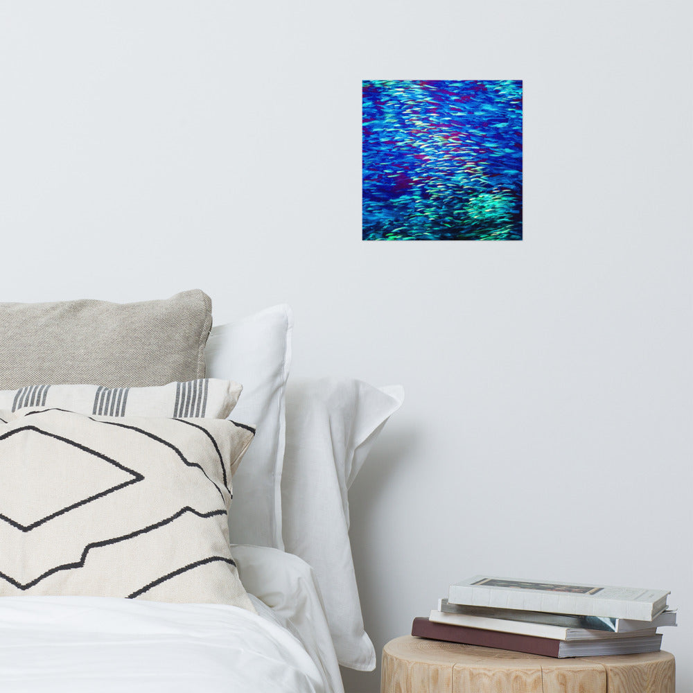 Fish Multicolor blue Poster