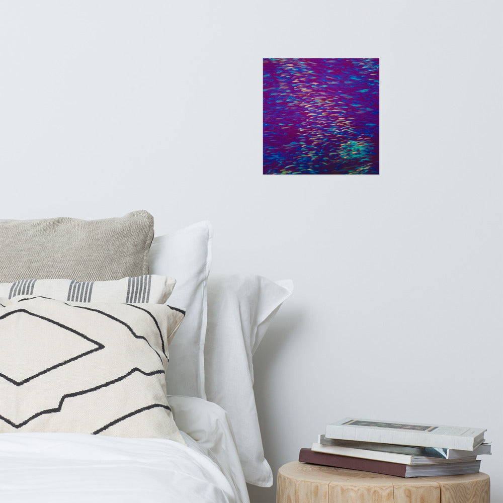 Fish Multicolor purple Poster